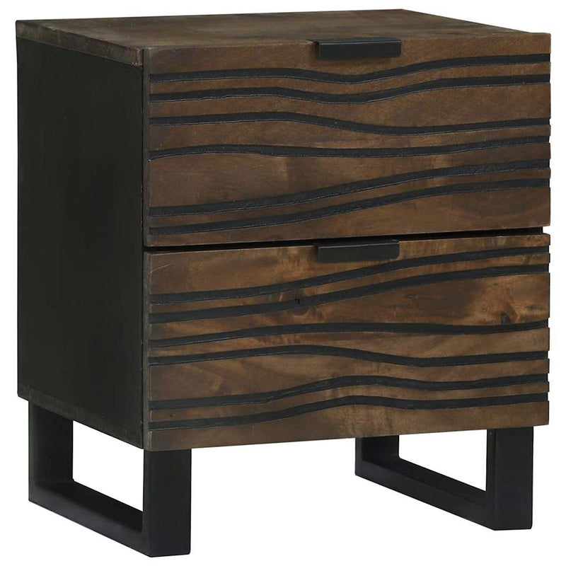vidaXL Éjjeliszekrény fiókkal 2 pcs Dió 40 x 33 x 46 cm tömör mangófa