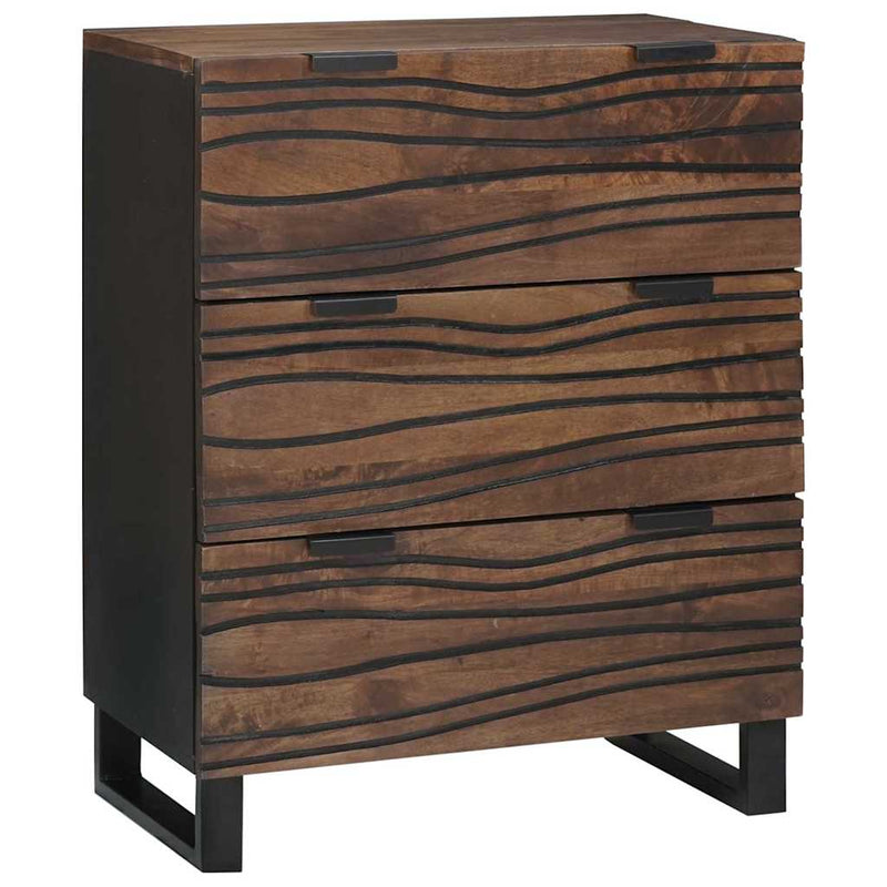 vidaXL Széf fiókkal Barna 60 x 33.5 x 75 cm Tömör mangófa