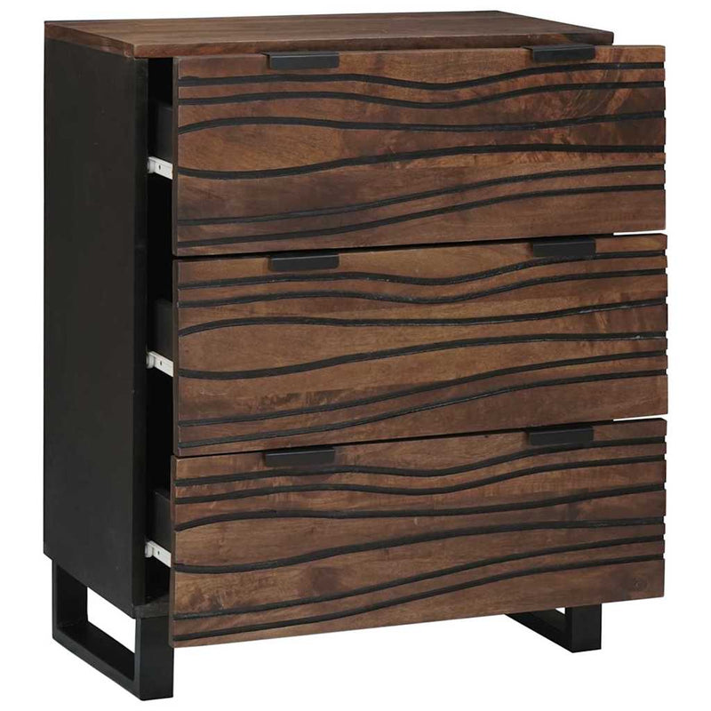 vidaXL Széf fiókkal Barna 60 x 33.5 x 75 cm Tömör mangófa