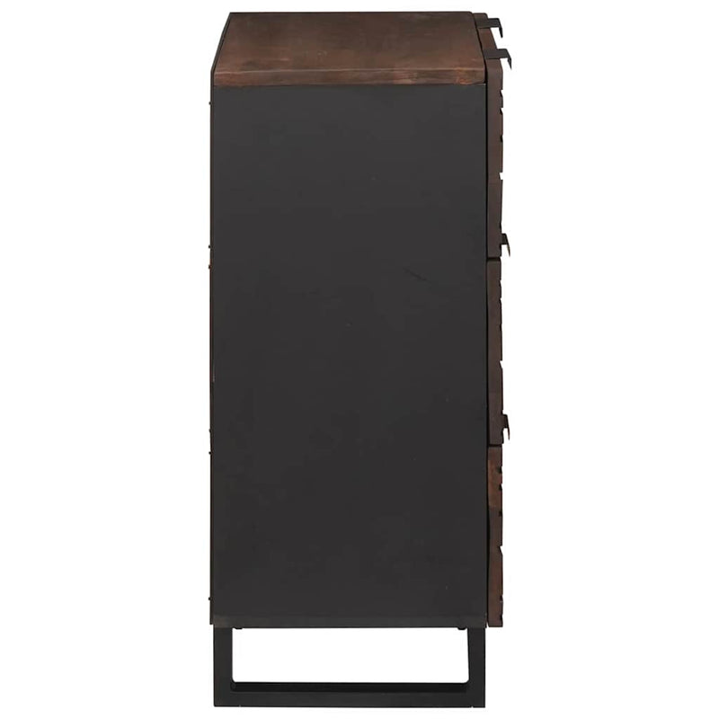 vidaXL Széf fiókkal Barna 60 x 33.5 x 75 cm Tömör mangófa