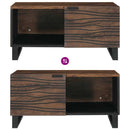 vidaXL Dohányzóasztal Barna és fekete 80 x 50 x 40 cm Tömör akácfa