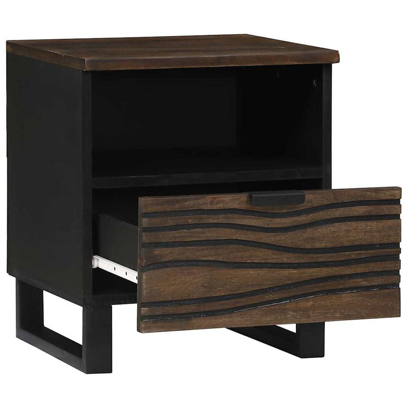 vidaXL Éjjeliszekrény fiókkal 2 pcs Dió 40 x 33 x 46 cm tömör mangófa