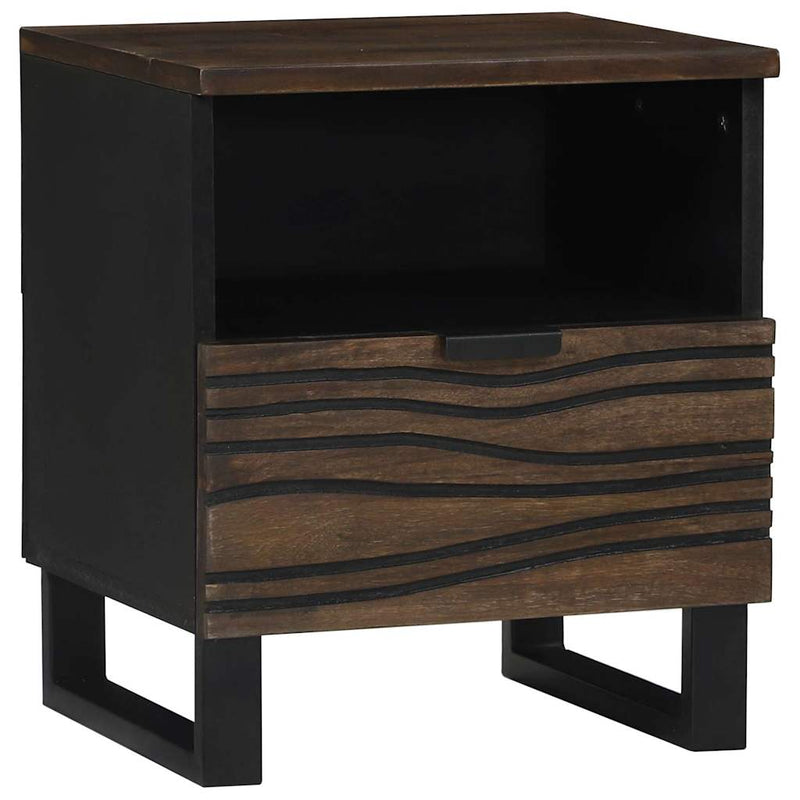 vidaXL Éjjeliszekrény fiókkal 2 pcs Dió 40 x 33 x 46 cm tömör mangófa