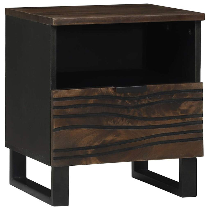 vidaXL Éjjeliszekrény fiókkal 2 pcs Dió 40 x 33 x 46 cm tömör mangófa