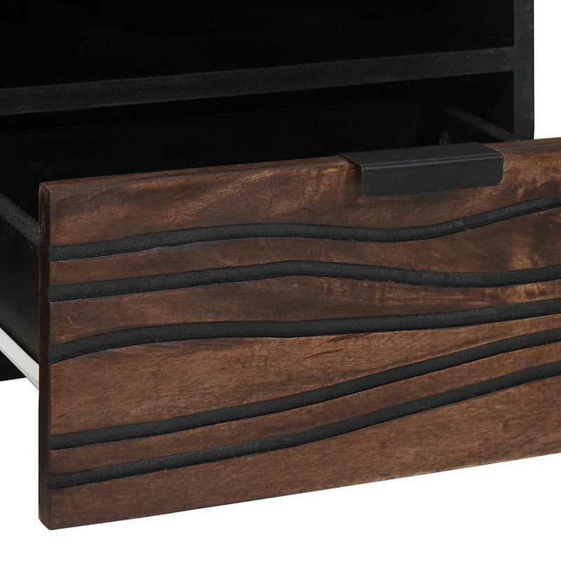vidaXL Dohányzóasztal with Drawer Barna és fekete 80 x 54 x 40 cm