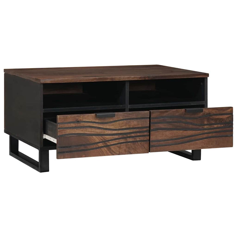 vidaXL Dohányzóasztal with Drawer Barna és fekete 80 x 54 x 40 cm