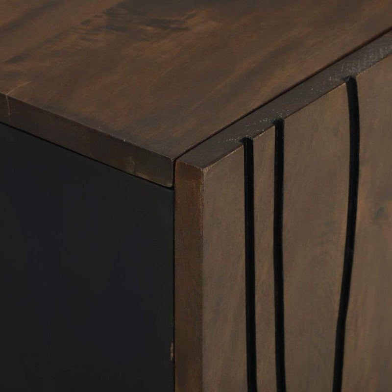 vidaXL Mosdószekrény Barna és fekete 62 x 33 x 58 cm Tömör mangófa