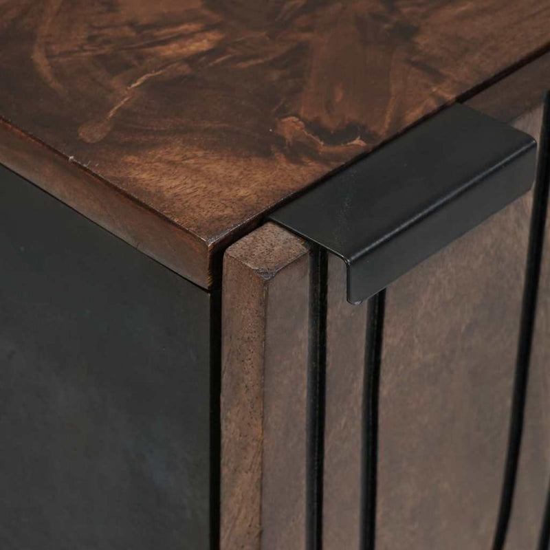 vidaXL Mosdó Szekrény Barna és fekete 38 x 33.5 x 48 cm Faanyag