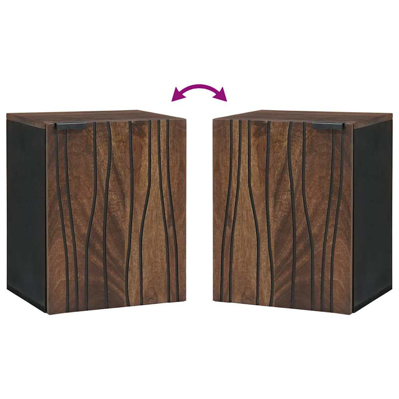 vidaXL Mosdó Szekrény Barna és fekete 38 x 33.5 x 48 cm Faanyag