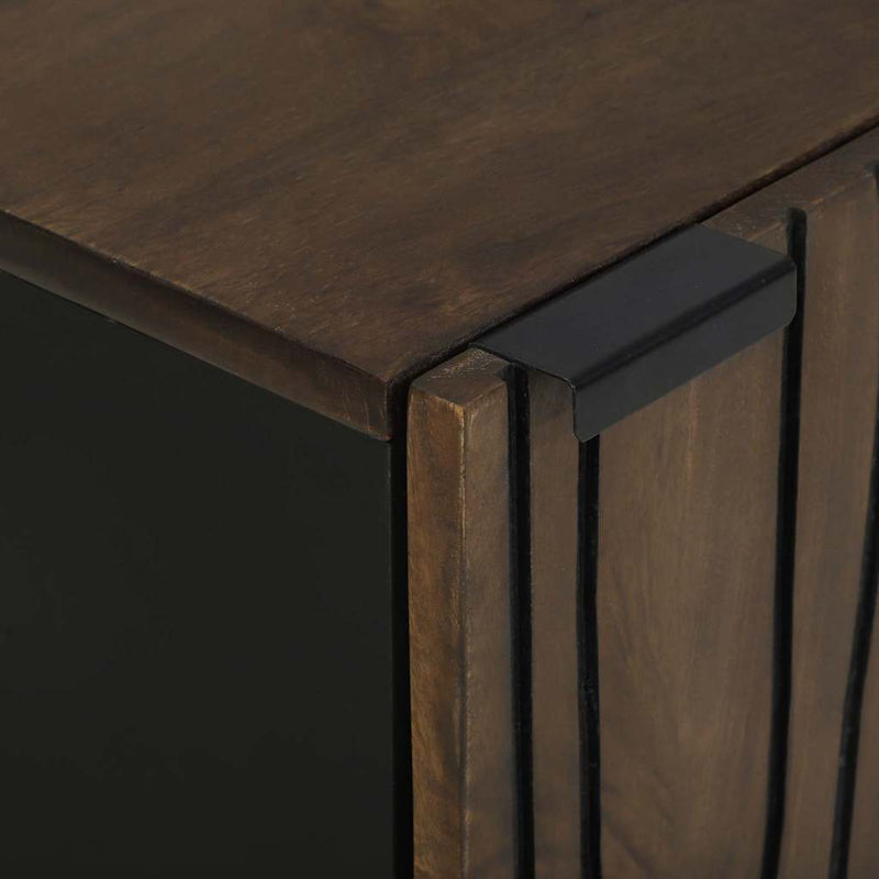 vidaXL Fürdőszobai Szekrény ajtóval Barna és fekete 38 x 33.5 x 58 cm