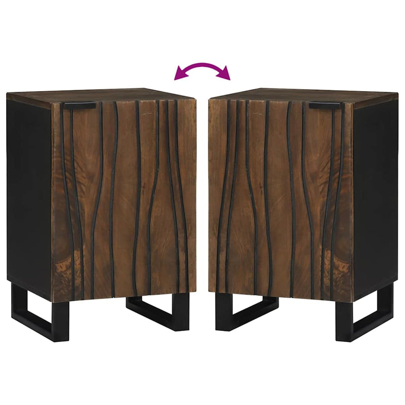 vidaXL Fürdőszobai Szekrény ajtóval Barna és fekete 38 x 33.5 x 58 cm