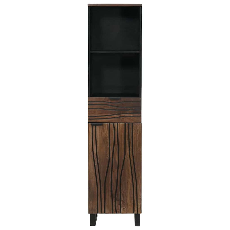 vidaXL Fürdőszekrény polcokkal tárolóval Barna 38 x 33 x 160 cm