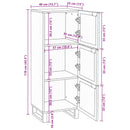 vidaXL Highboard Barna 40 x 33 x 110 cm tömör mangófa