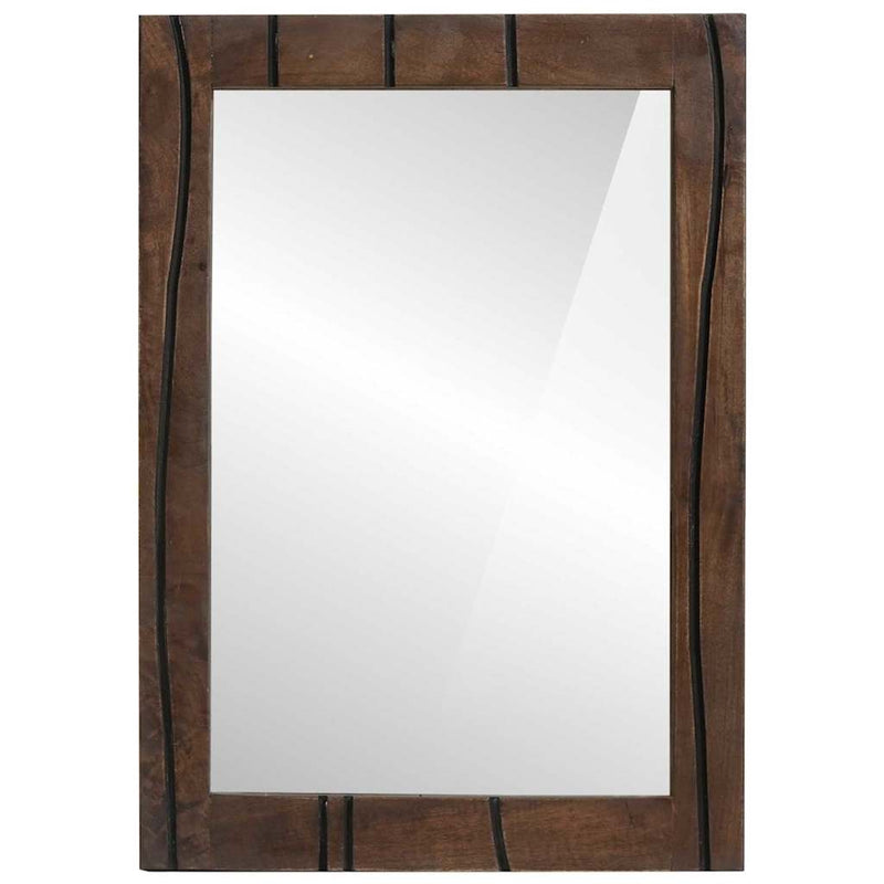 vidaXL Fürdőszobai tükör Falra szerelhető Barna 50 x 2.5 x 70 cm
