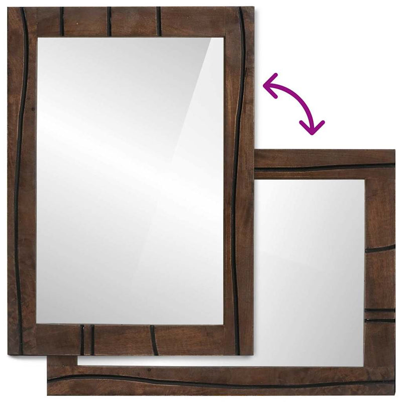 vidaXL Fürdőszobai tükör Falra szerelhető Barna 50 x 2.5 x 70 cm