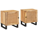 vidaXL Éjjeliszekrény 2 pcs Természetes 40 x 33 x 46 cm