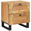 vidaXL Éjjeliszekrény 2 pcs Természetes 40 x 33 x 46 cm Tömör Mangófát