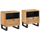 vidaXL Éjjeliszekrény 2 pcs Természetes 40 x 33 x 46 cm Tömör Mangófát