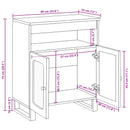 vidaXL Széf tárolóval ajtóval Barna 60 x 33 x 75 cm Tömör Mangófát