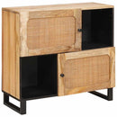 vidaXL Széf tárolóval ajtóval Barna 80 x 33 x 75 cm Tömör Mangófát