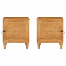 vidaXL Éjjeli asztal 2 pcs Világosbarna 40 x 33 x 46 cm tömör mangófa