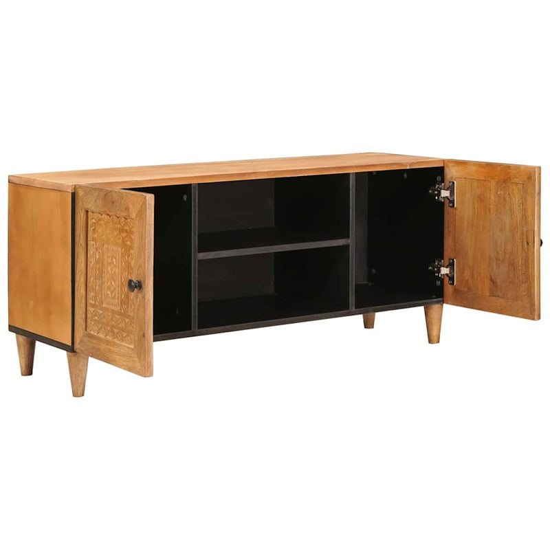 vidaXL TV szekrény ajtóval Világosbarna 105 x 33 x 46 cm tömör mangófa