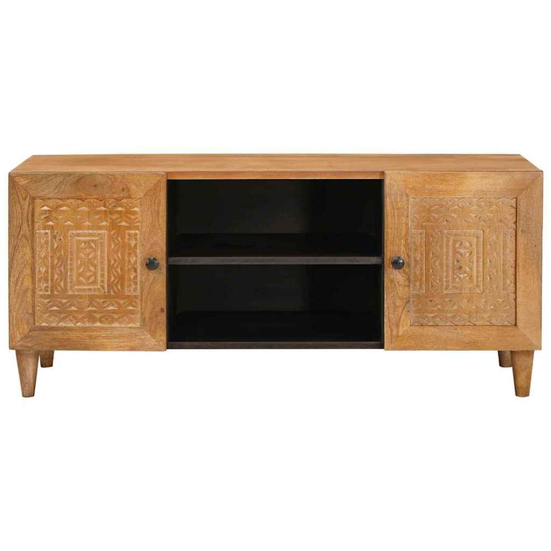 vidaXL TV szekrény ajtóval Világosbarna 105 x 33 x 46 cm tömör mangófa