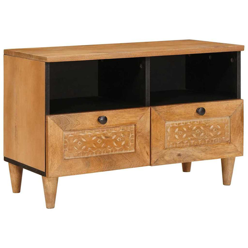 vidaXL TV szekrény fiókkal Világosbarna 70 x 33 x 46 cm tömör mangófa
