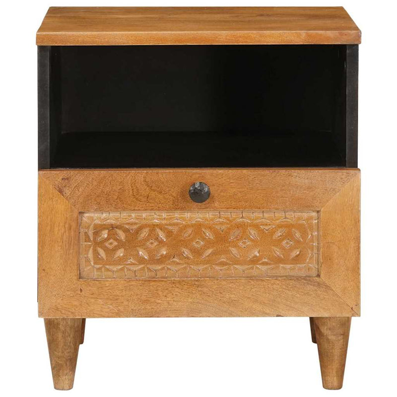 vidaXL Éjjeli asztal Világosbarna 40 x 33 x 46 cm tömör mangófa