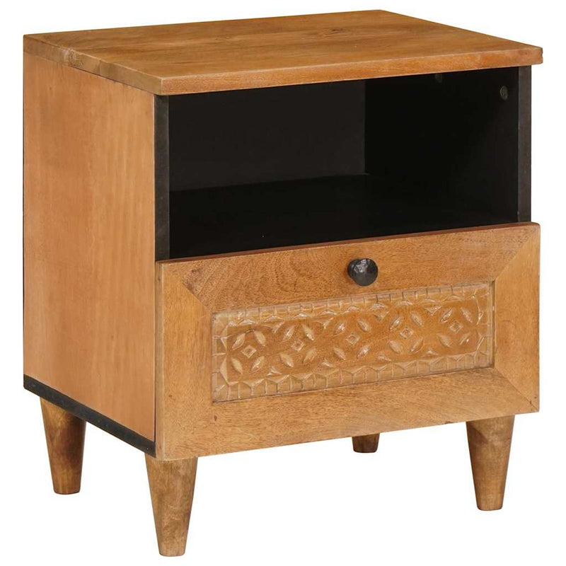 vidaXL Éjjeli asztal 2 pcs Világosbarna 40 x 33 x 46 cm tömör mangófa