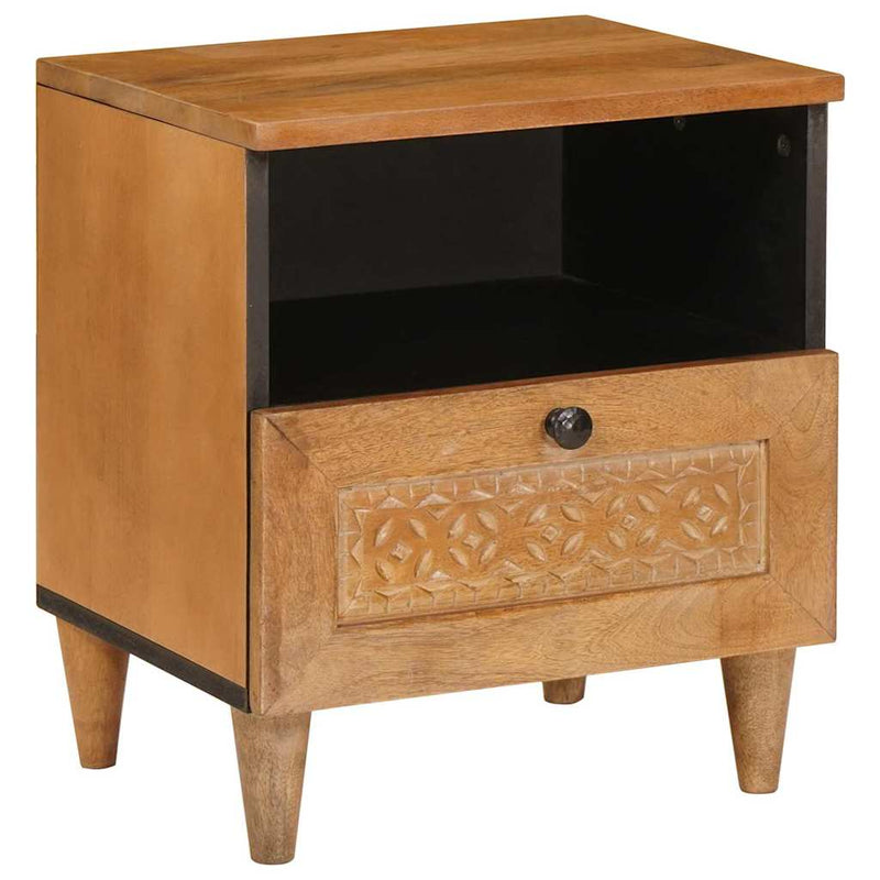 vidaXL Éjjeli asztal 2 pcs Világosbarna 40 x 33 x 46 cm tömör mangófa