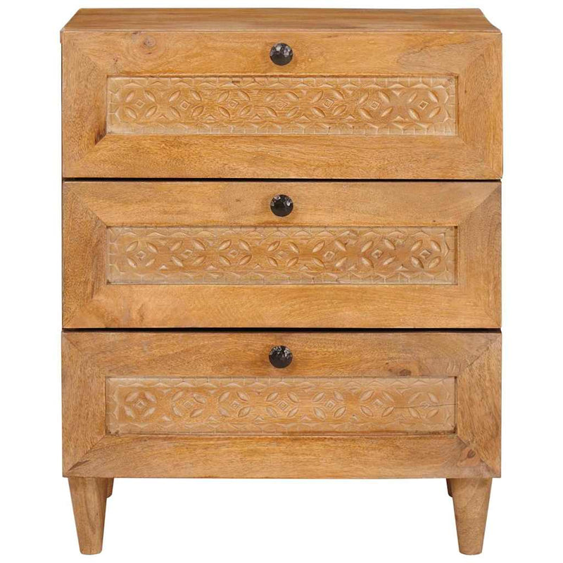 vidaXL Éjjeli asztal Világosbarna 50 x 33 x 60 cm tömör mangófa