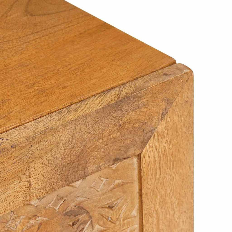 vidaXL TV szekrény ajtóval Világosbarna 80 x 33 x 46 cm tömör mangófa
