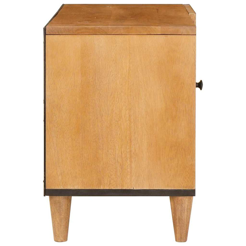 vidaXL TV szekrény ajtóval Világosbarna 80 x 33 x 46 cm tömör mangófa