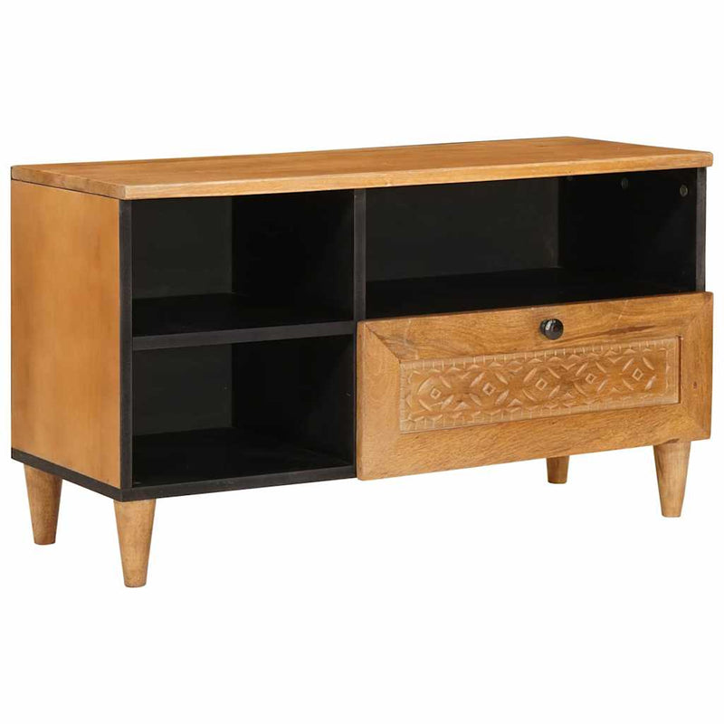 vidaXL TV szekrény fiókkal Világosbarna 80 x 33 x 46 cm tömör mangófa