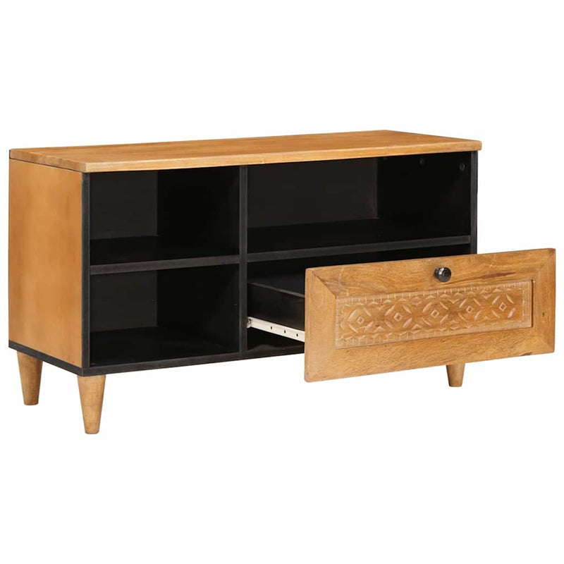 vidaXL TV szekrény fiókkal Világosbarna 80 x 33 x 46 cm tömör mangófa