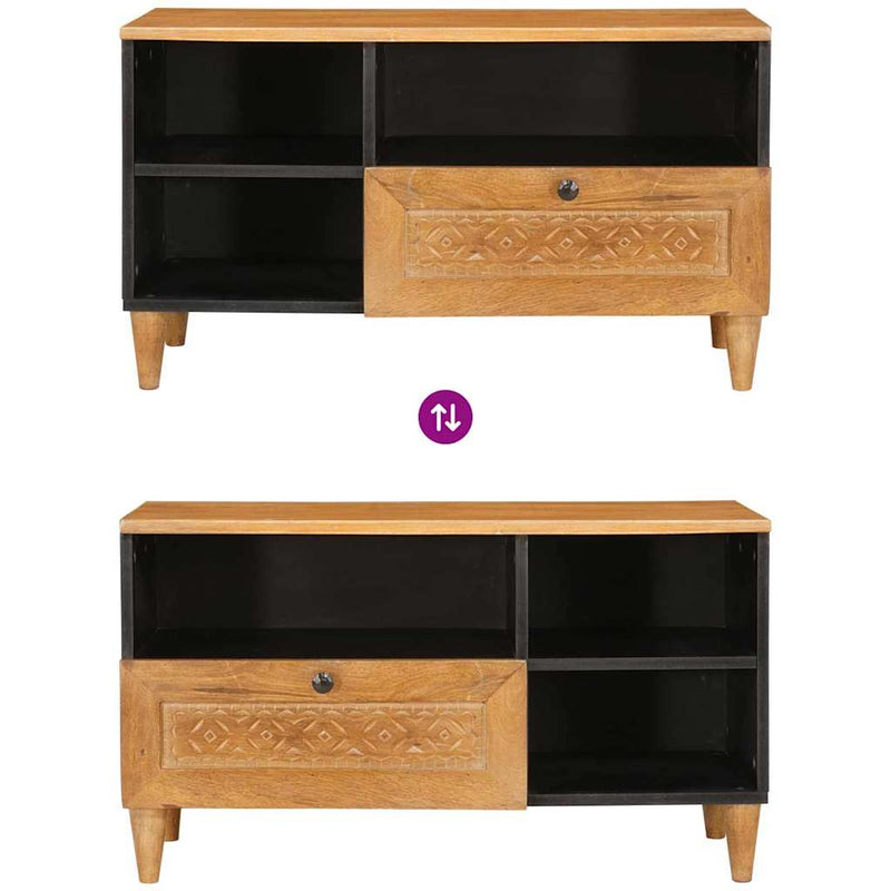 vidaXL TV szekrény fiókkal Világosbarna 80 x 33 x 46 cm tömör mangófa