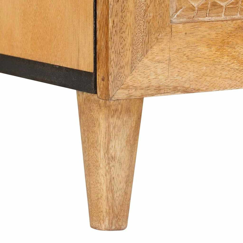 vidaXL TV szekrény fiókkal Világosbarna 100 x 33 x 46 cm tömör mangófa