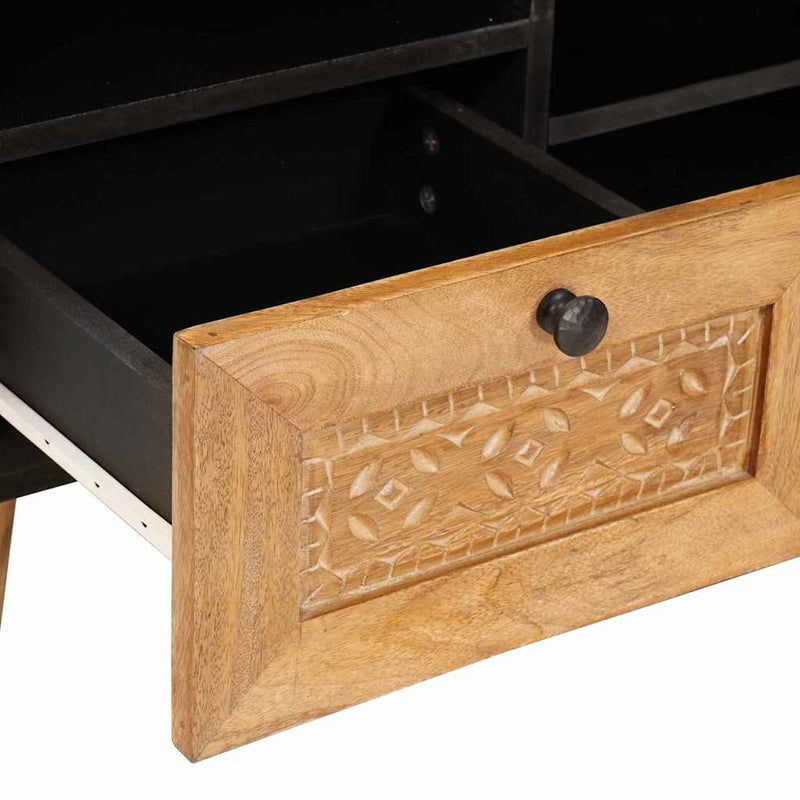 vidaXL TV szekrény fiókkal Világosbarna 100 x 33 x 46 cm tömör mangófa
