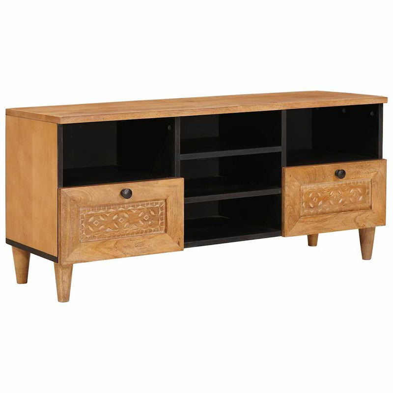 vidaXL TV szekrény fiókkal Világosbarna 100 x 33 x 46 cm tömör mangófa