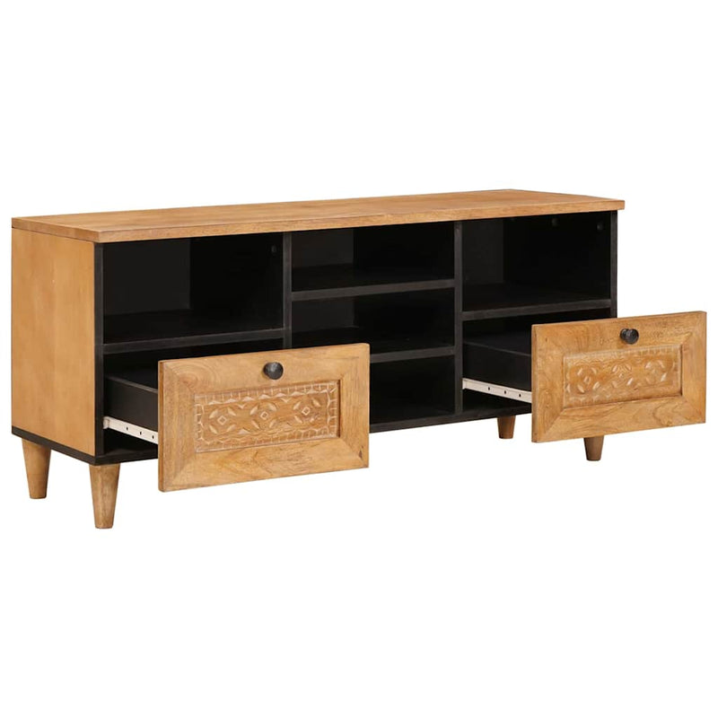 vidaXL TV szekrény fiókkal Világosbarna 100 x 33 x 46 cm tömör mangófa