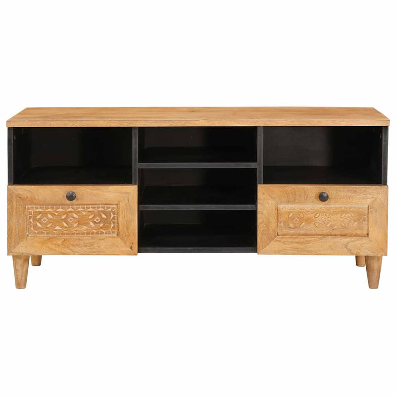 vidaXL TV szekrény fiókkal Világosbarna 100 x 33 x 46 cm tömör mangófa