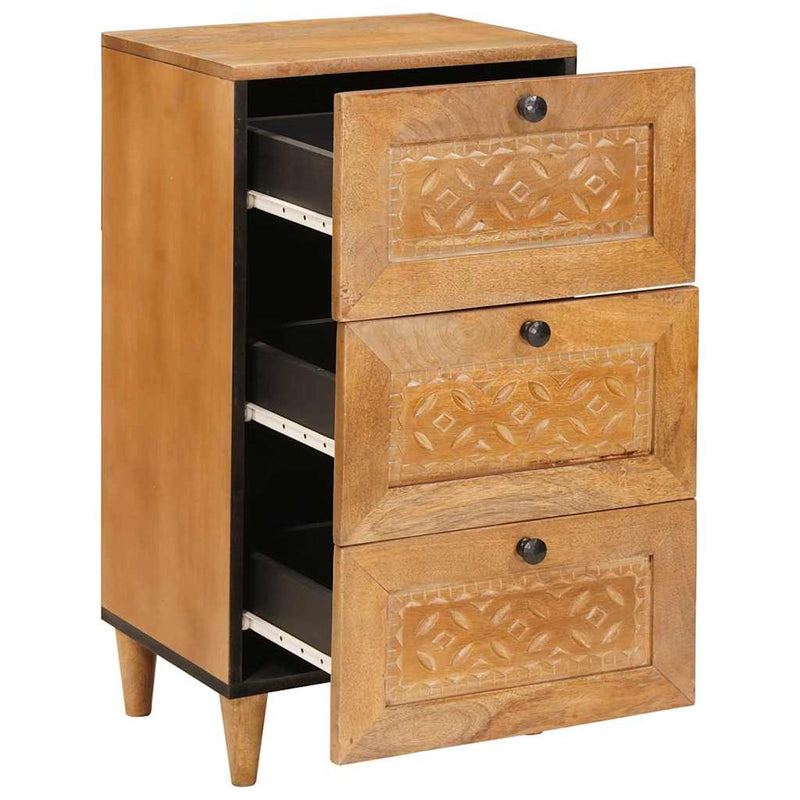 vidaXL Széf fiókkal Világosbarna 33,5 x 40 x 75 cm