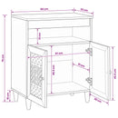 vidaXL Széf 60 x 33 x 75 cm Tömör Mangófát