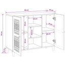 vidaXL Széf 90 x 33 x 75 cm Tömör Mangófát