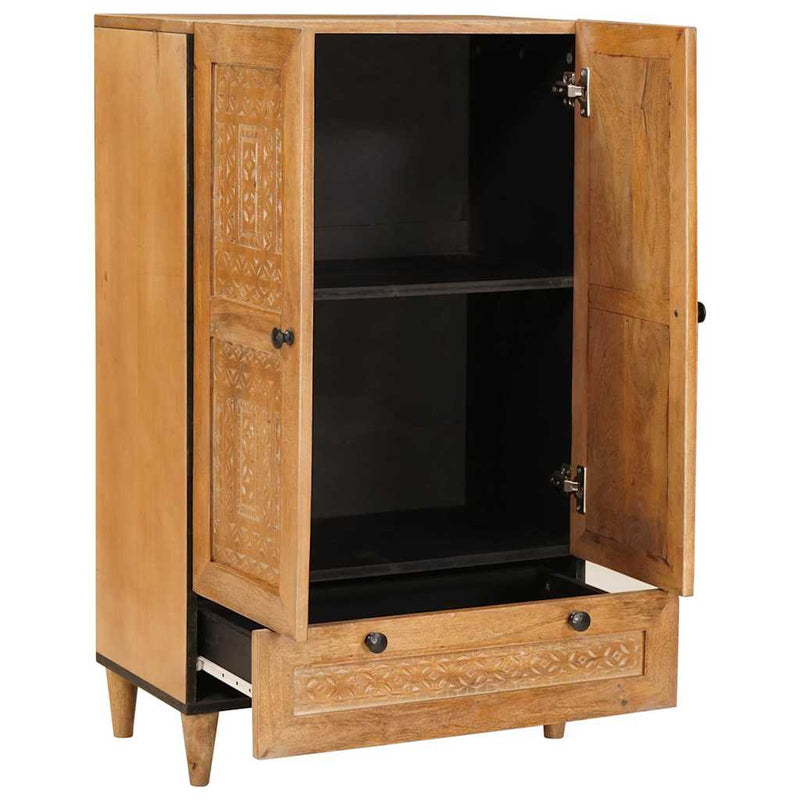 vidaXL Magasfiú fiókkal Világosbarna 60 x 33 x 100 cm tömör mangófa