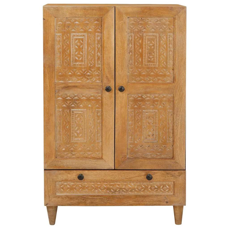 vidaXL Magasfiú fiókkal Világosbarna 60 x 33 x 100 cm tömör mangófa