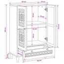 vidaXL Magasfiú Világosbarna 60 x 33 x 100 cm tömör mangófa