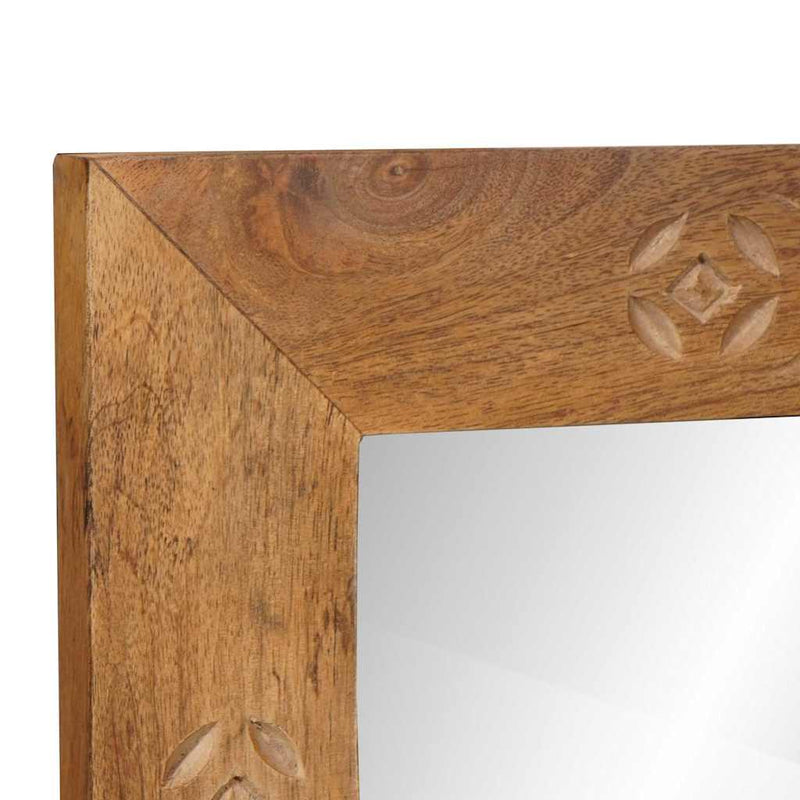 vidaXL Tükör tükörrel Világosbarna 57 x 70 x 3 cm tömör mangófa