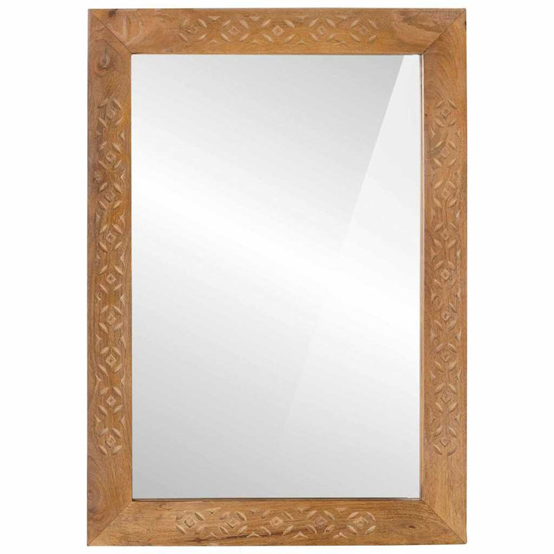vidaXL Tükör tükörrel Világosbarna 57 x 70 x 3 cm tömör mangófa